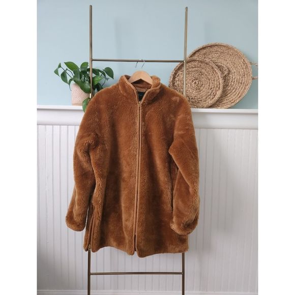 J.Crew Collection Zip Up Plush Faux Fur Teddy Coat - Picture 2 of 11